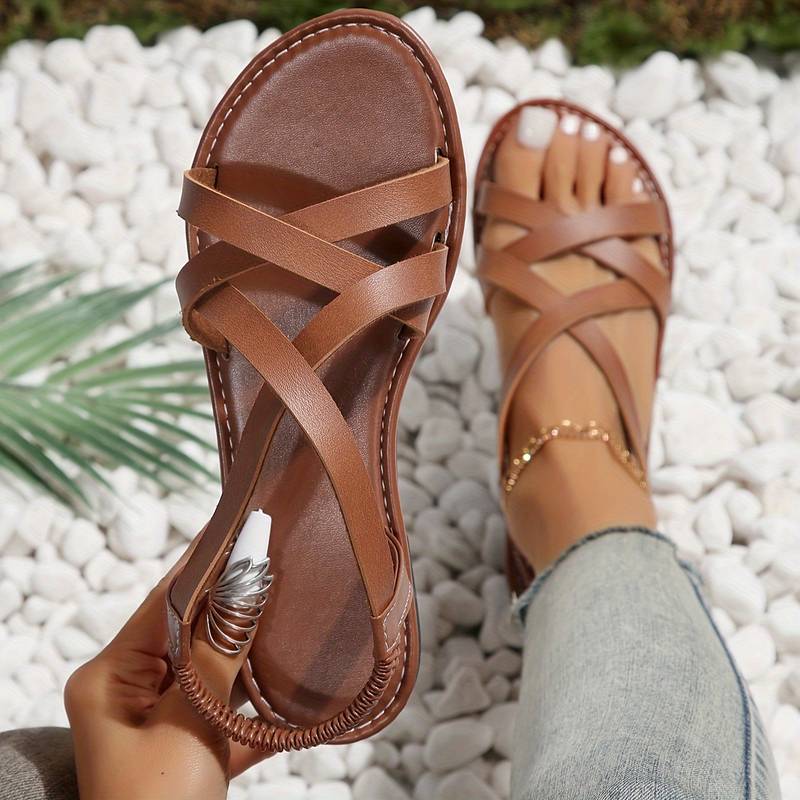 R&B | Crisscross Flache Sandalen mit Rutschfester Riemen