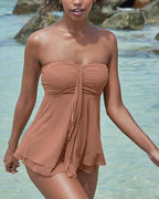 R&B | Strapless Tankini Einteiler in Einer Einfarbigen Farbe