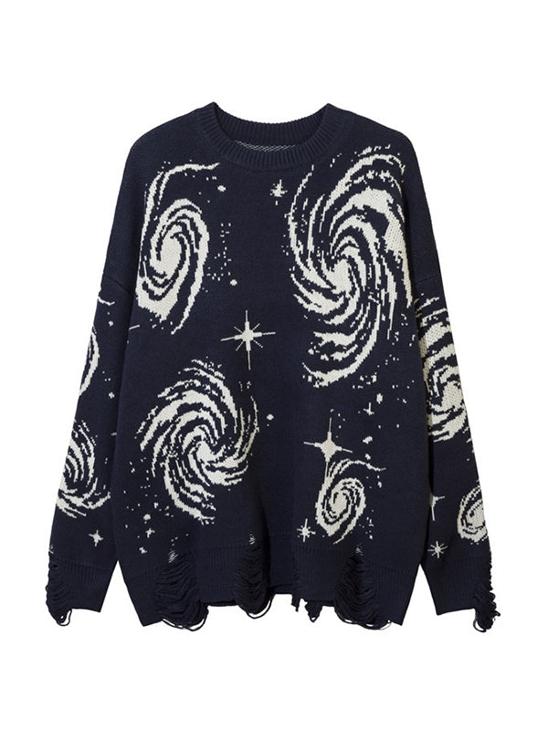 R&B | Farbe Vintage Druck Zerrissene Sweatshirt