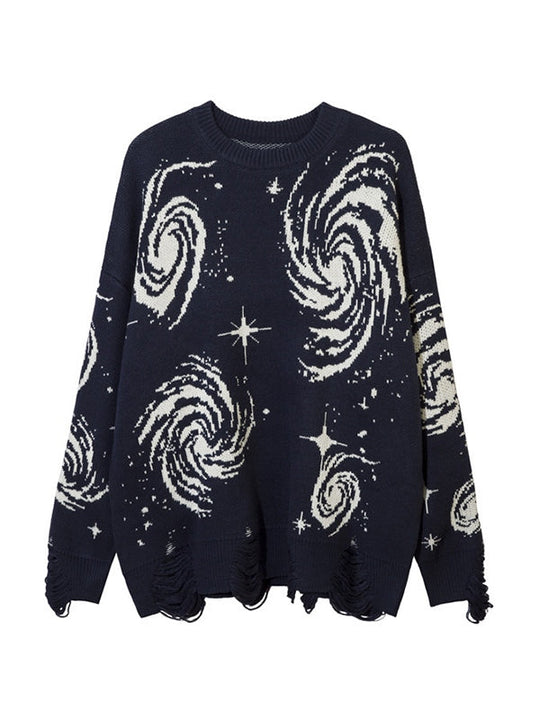 R&B | Farbe Vintage Druck Zerrissene Sweatshirt