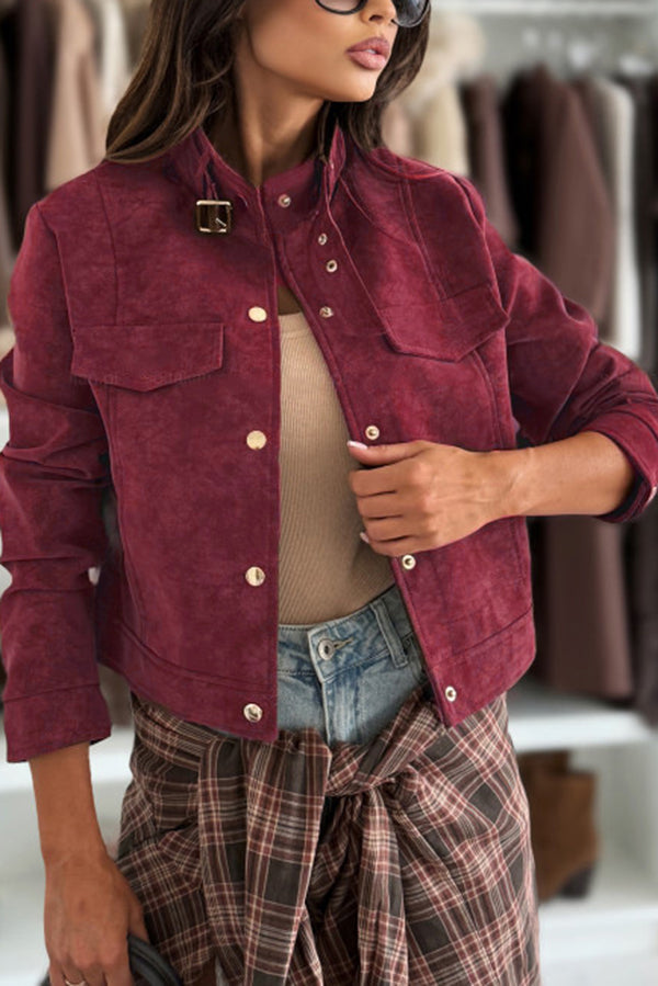 R&B | langärmelige Freizeitjacke mit Knöpfen