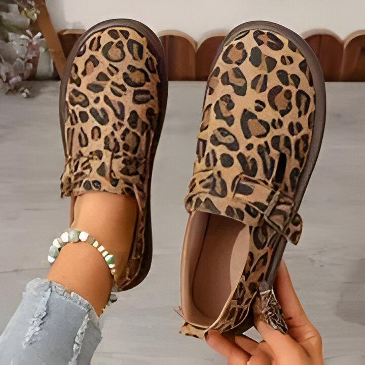 Patricia | Flache Schuhe mit Leopardenmuster für Frauen R&B