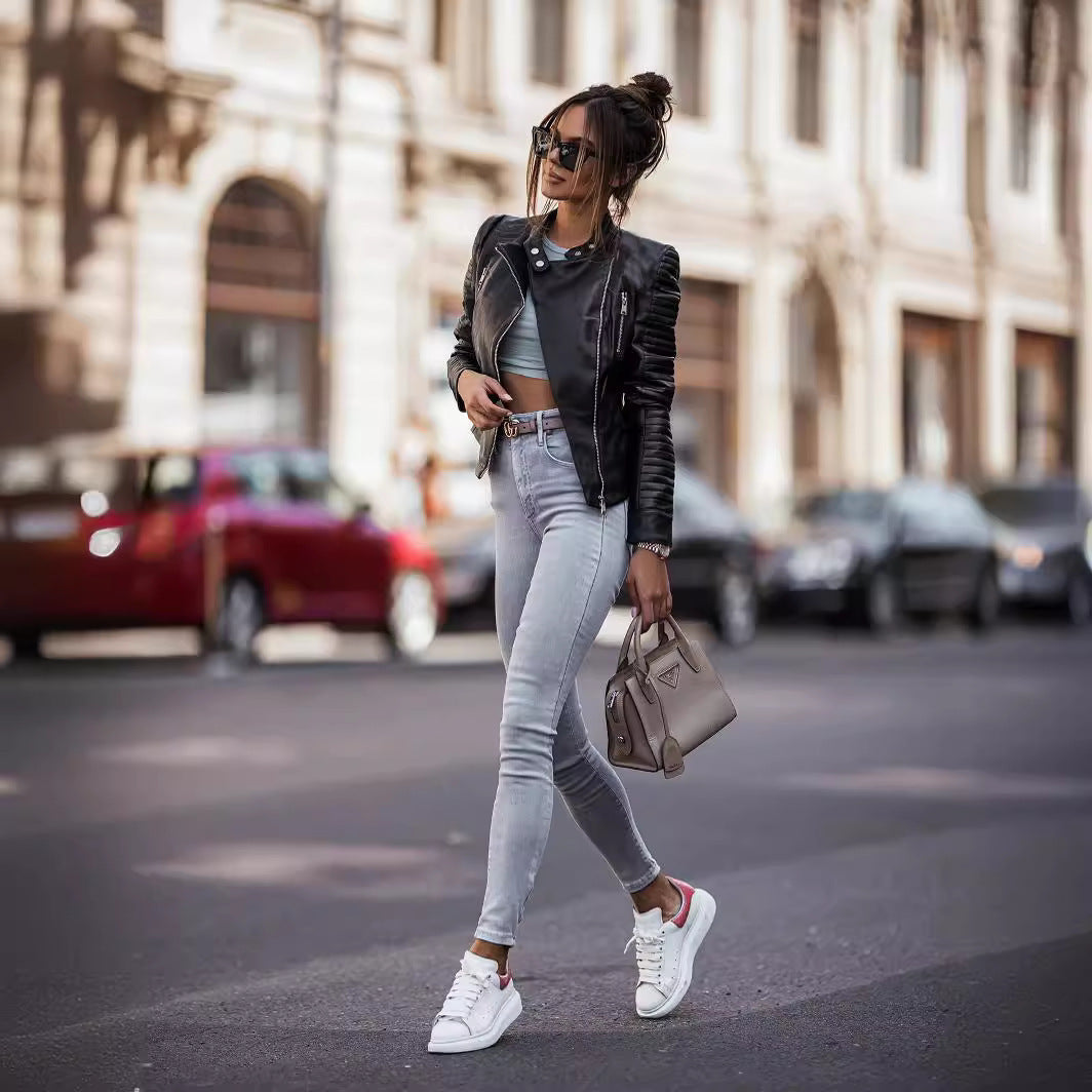 R&B | Schmal Geschnittene Damenjacke Aus Veganem Leder In Schwarz