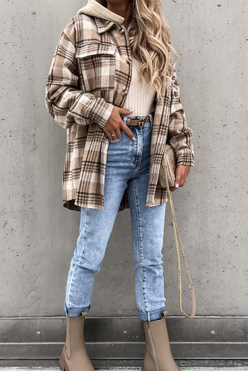 R&B | Street Style Chic karierte Jacke mit Kapuze