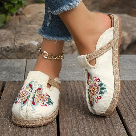 Flache Schuhe für Frauen mit floralem Muster R&B