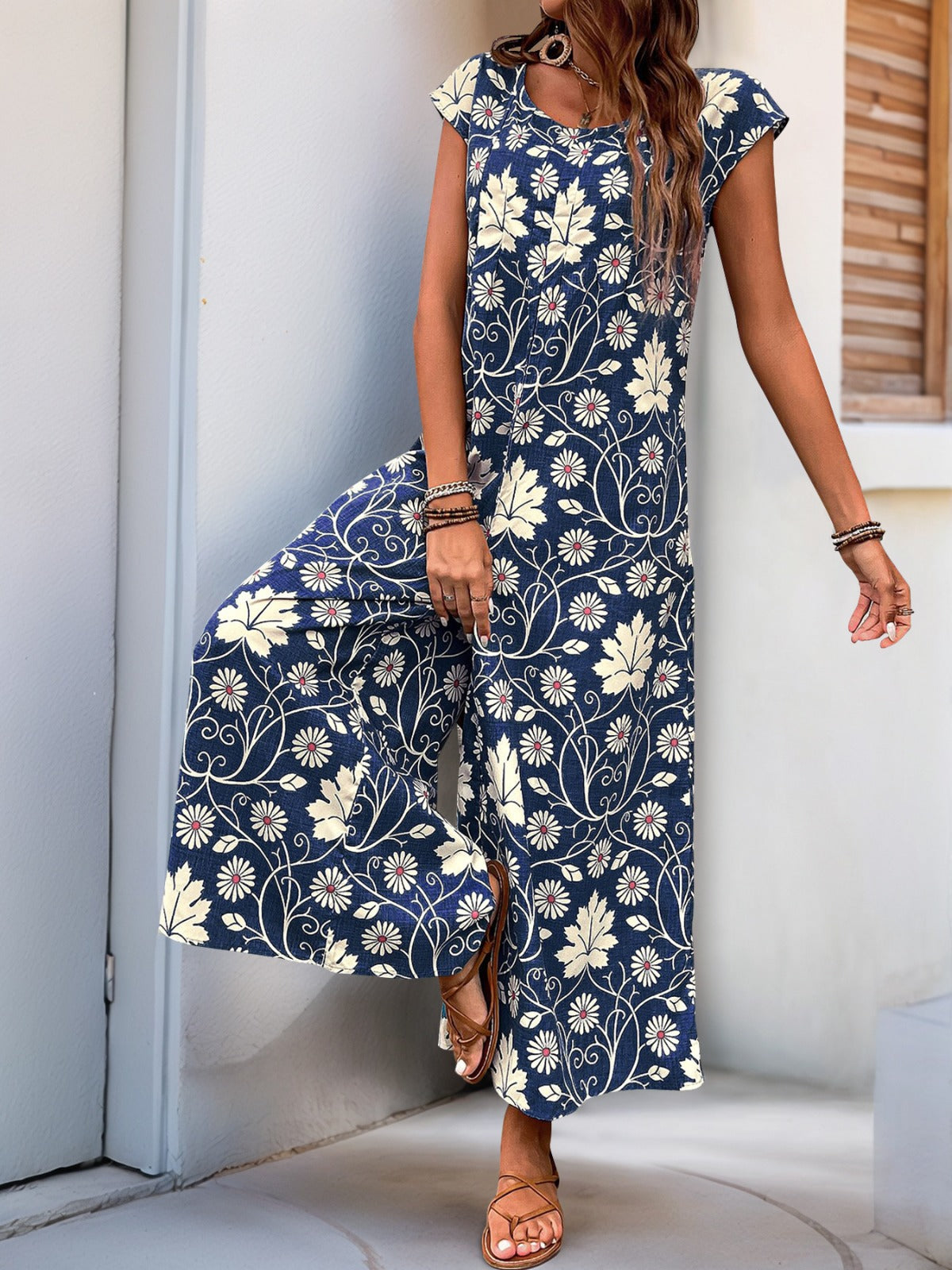 R&B | Lockerer Jumpsuit mit Blumendruck