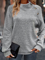 R&B | Leichtgewicht Pullover mit Knopfdetails Polyester Stilvoll und Praktisch