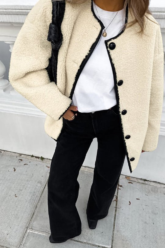 R&B | Patchwork Rundhals Warme Lockere Jacke