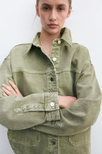 R&B | Klassische Khaki Denim-Jacke für Den Alltag