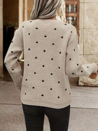 R&B | langärmliger poker-dot-pullover