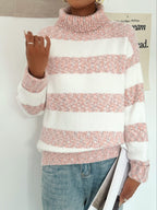 R&B | Strickpullover mit Rollkragen Acrylmischung Gestreiftes Muster