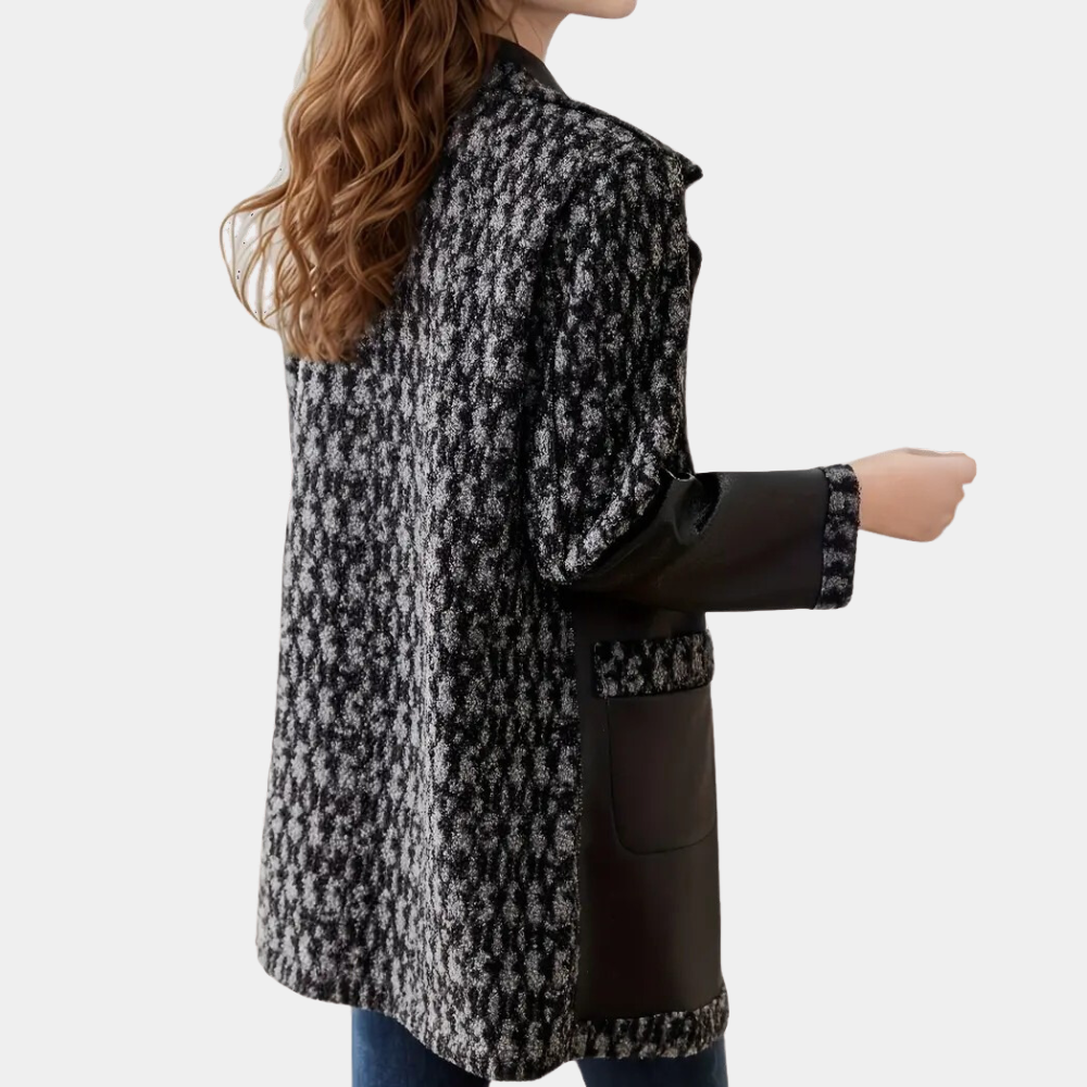 R&B | Warmer schwarzer Damenmantel mit luxuriösem Finish