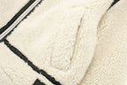 R&B | Oversized Teddyjacke - Kontrastbesatz Hoher Kragen Jacke