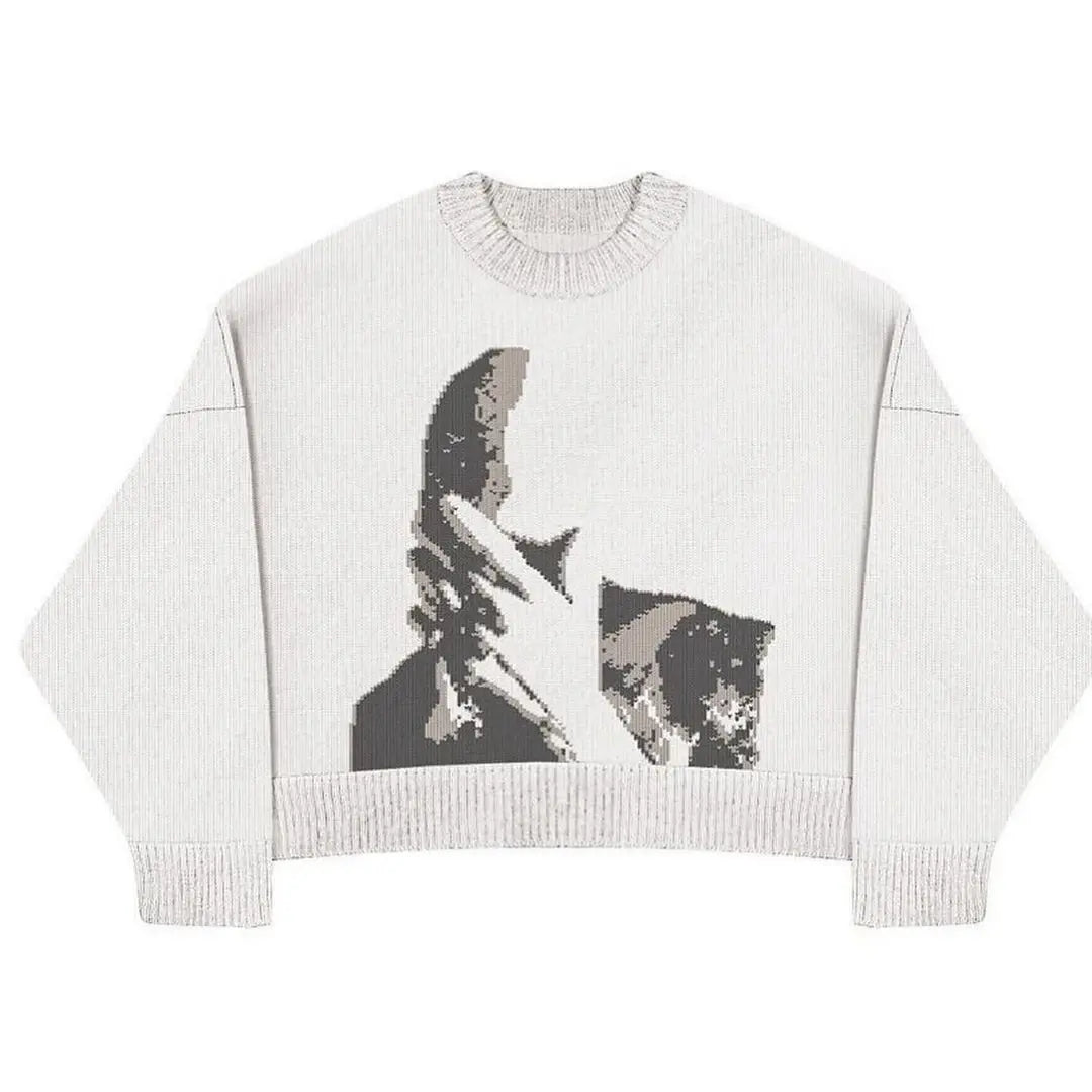 R&B | Strickpullover mit Grafischem Motiv Weich und Warm Einzigartiges Design