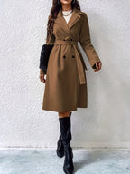 R&B | Trenchcoat mit Gürtel und einfarbigem Polyestermaterial für Frauen Schicke Oberbekleidung für den alltäglichen Gebrauch
