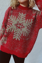 R&B | Weihnachtsmuster Gestrickter Rundhalsausschnitt Langarmpullover