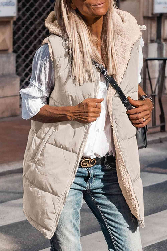 R&B | Zip-Up Longline Kapuzenweste