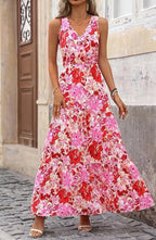 R&B | Kleid mit V-Ausschnitt und elastischer Taille