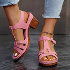 Retro-Sandalen mit Blockabsatz und verstellbarem Riemen R&B R&B