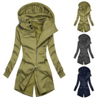 R&B | Damen Slim Fit Hoodie mit hohem Kragen Jacke