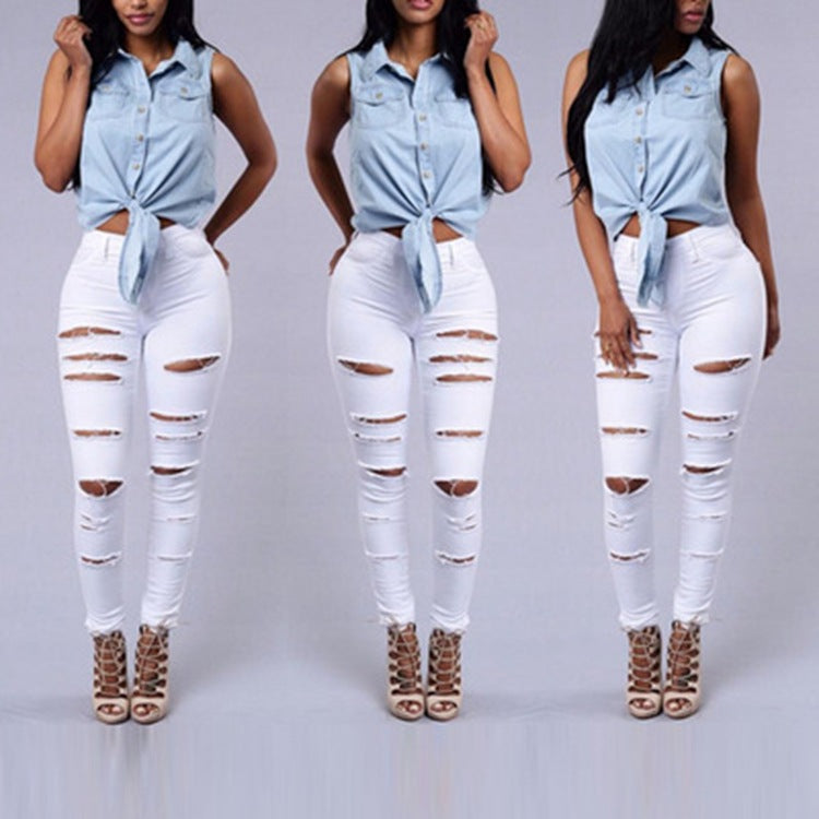 R&B | Skinny Damen Jeans - Hohe Taille, Lässiger Bleistiftschnitt