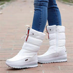 R&B | Damen Wasserdichte Mid-Calf Plüsch Stiefel