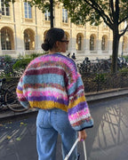R&B | Gestreifter Offener Pullover