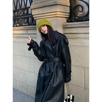 R&B | Trenchcoat - stilvolle lange schwarze Damenjacke