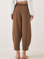 R&B | Locker lässige Neun-Punkt-Hose mit Kordelzug und elastischer Taille