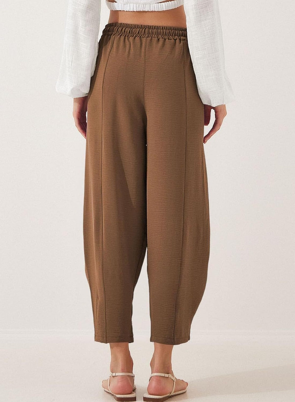 R&B | Locker lässige Neun-Punkt-Hose mit Kordelzug und elastischer Taille