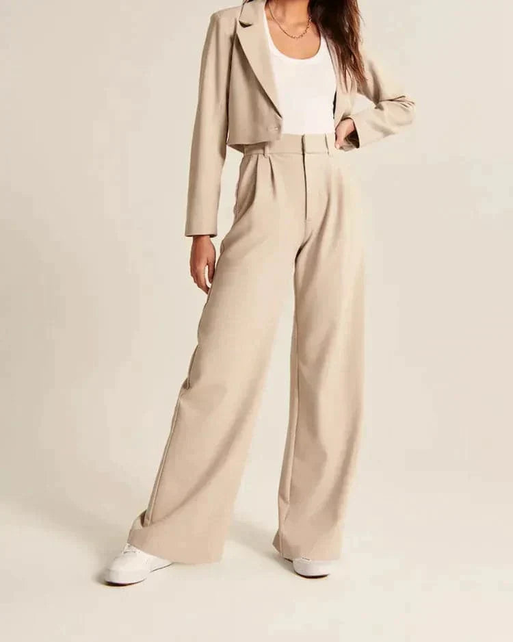 Hohe Taille Weite Bein Hose