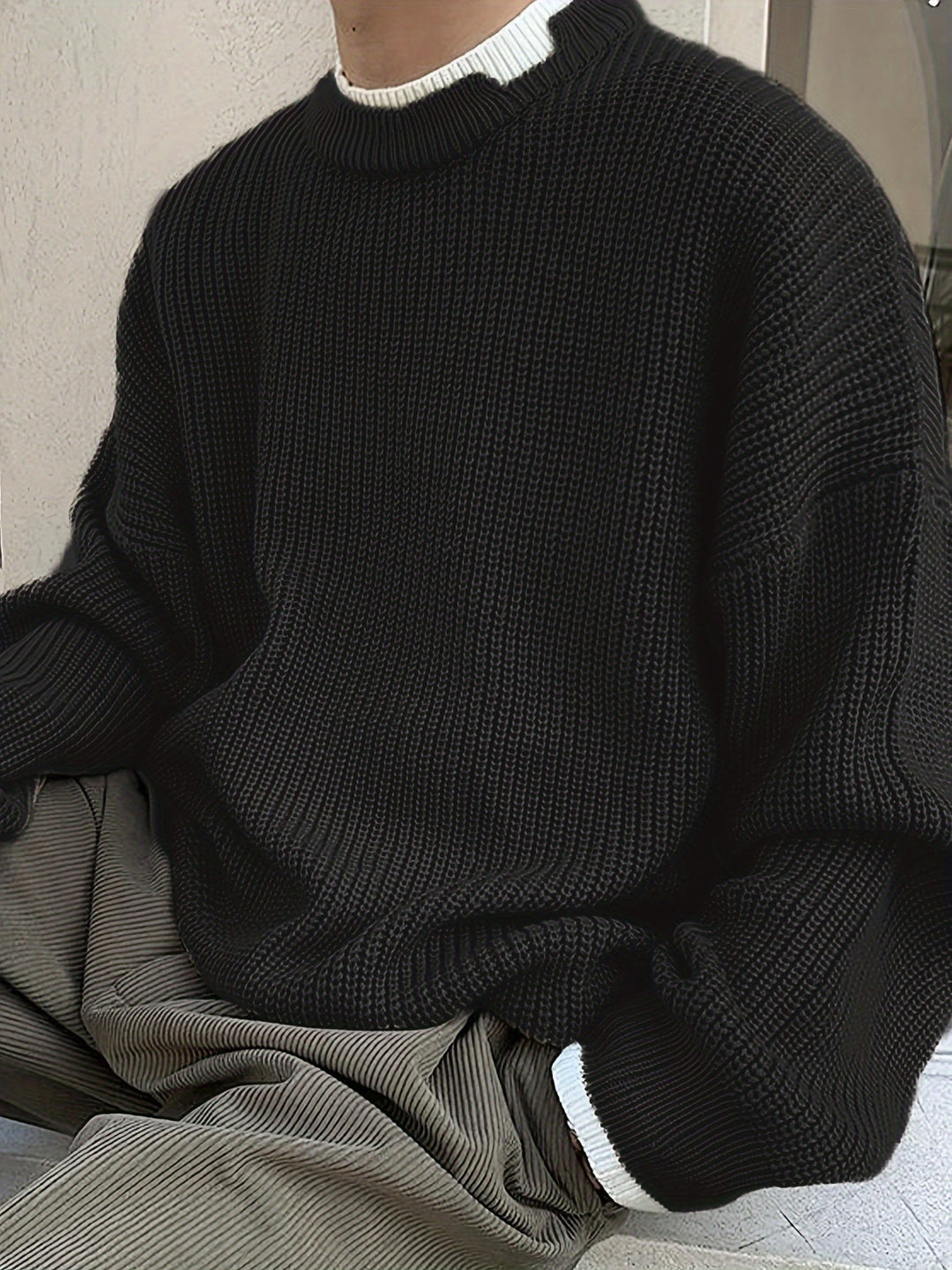 R&B | Überdimensionierter Strickpullover Acryl Lässig und Warm