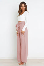 R&B | Hohe Taille Paperbag Hose mit Schleifendetail