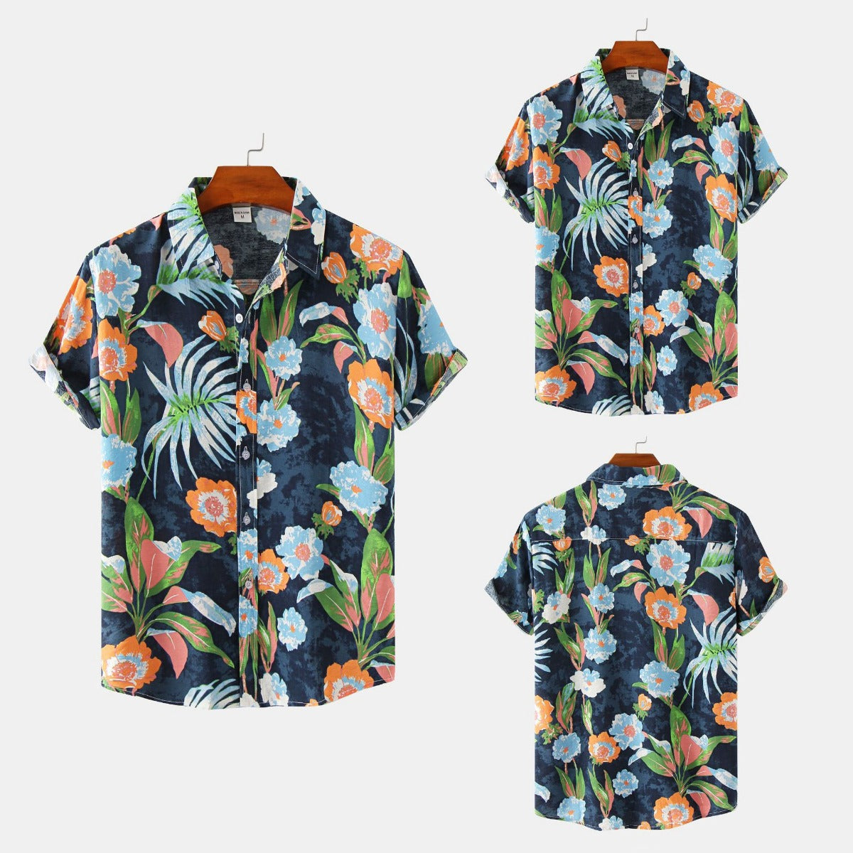 R&B | Floral kurzärmeliges Blumenhemd Männer
