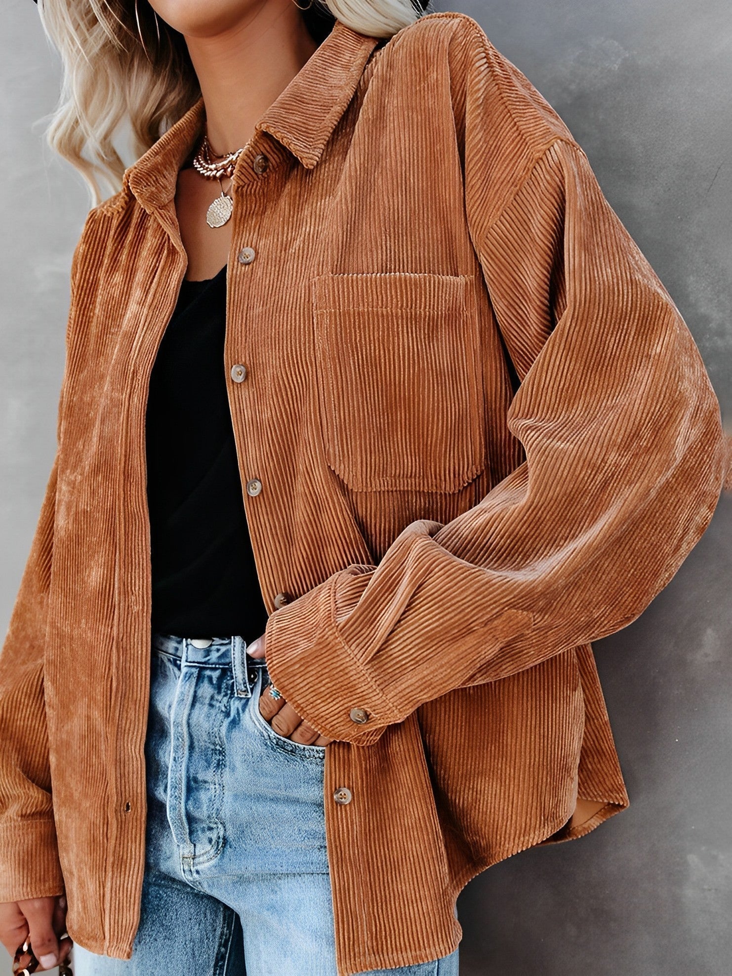 Heidi-Mode | Kord Knopf-Jacke
