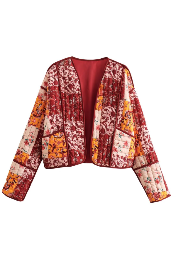 R&B | Lässige kurze Strickjacke gesteppte Baumwolljacke
