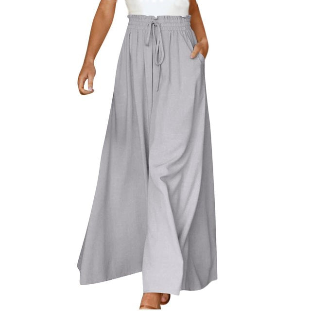 R&B | Leichte Damen Leinenhose mit Weitem Bein für Frühling und Sommer