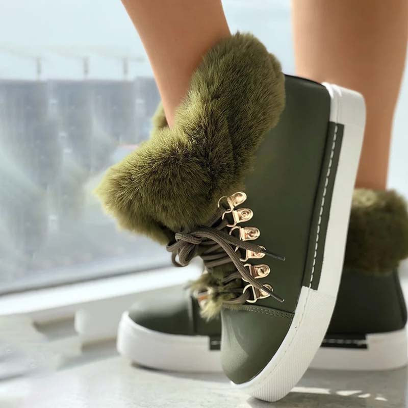 Warme Plüsch Plattform Stiefeletten R&B