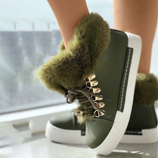 Warme Plüsch Plattform Stiefeletten R&B