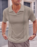 R&B | Hohles POLO-Shirt mit V-Ausschnitt
