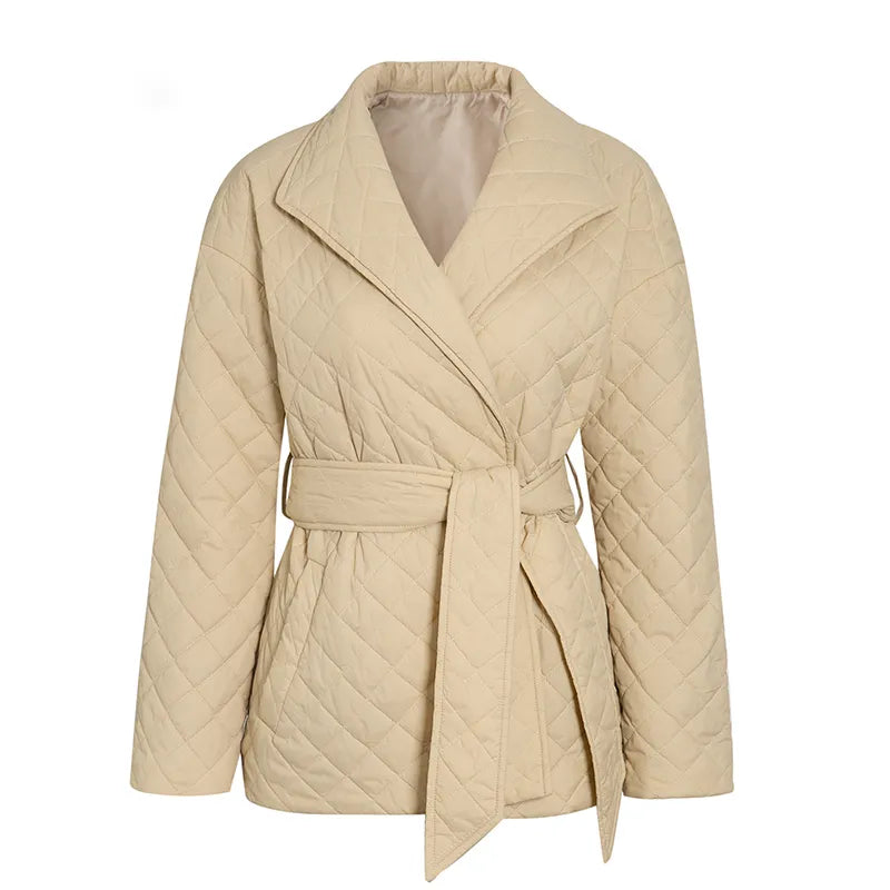 R&B | Warme kurze Jacke mit Gürtel für Damen