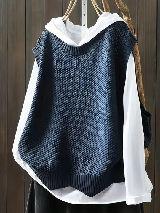 R&B | Strickweste Mit Rundhals