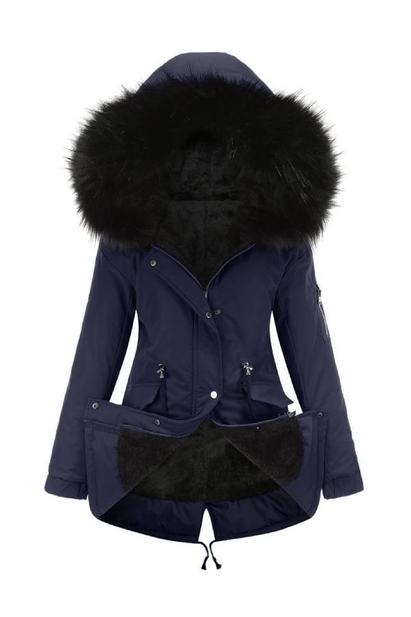 R&B | Winter warmer Fleece-Mantel mit Baumwoll-Steppjacke