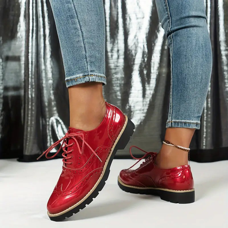 R&B | Lackschuhe Im Oxford-Stil mit Klobiger Sohle für Damen