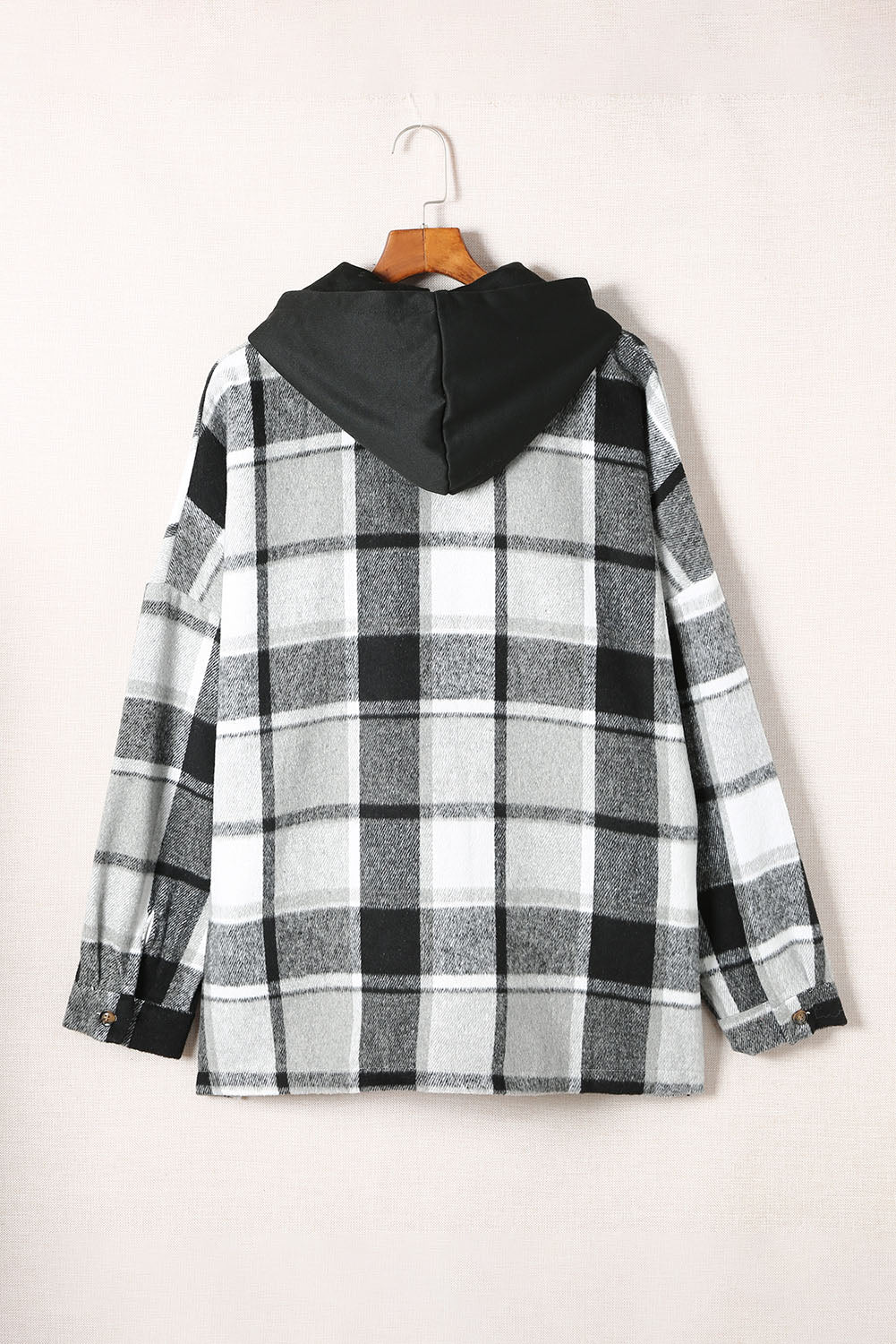 R&B | Gitter Oversized Jacke mit Kapuze Lässiger Komfort Warm und Trendy