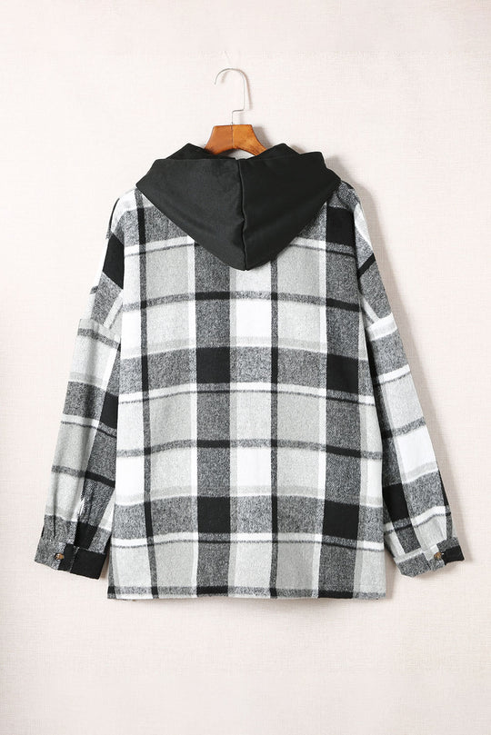 R&B | Gitter Oversized Jacke mit Kapuze Lässiger Komfort Warm und Trendy