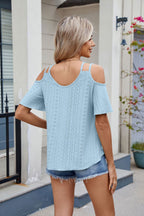 R&B | Schulterfreies T-Shirt mit V-Ausschnitt