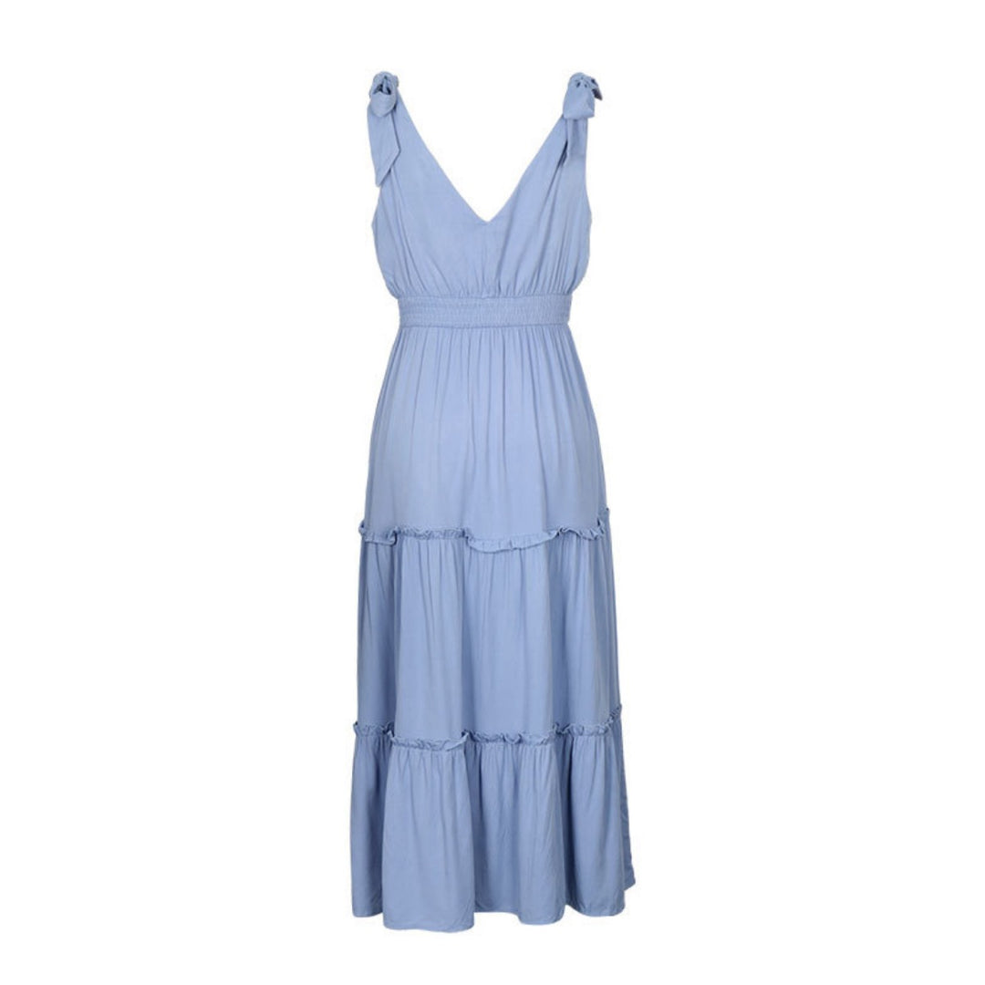 R&B | Solide Farbe Strumpfhalter Pilz Rand hohe Taille Kleid