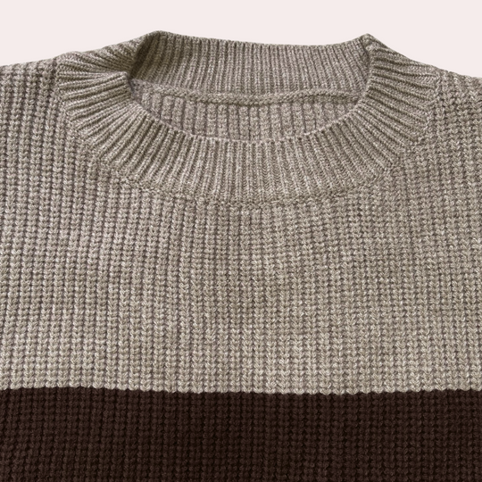 R&B | Zweifarbiger Strickpullover mit Cut-Out-Ärmeln