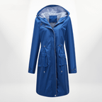R&B | Damen wasserdichter Über-Knie-Trenchcoat